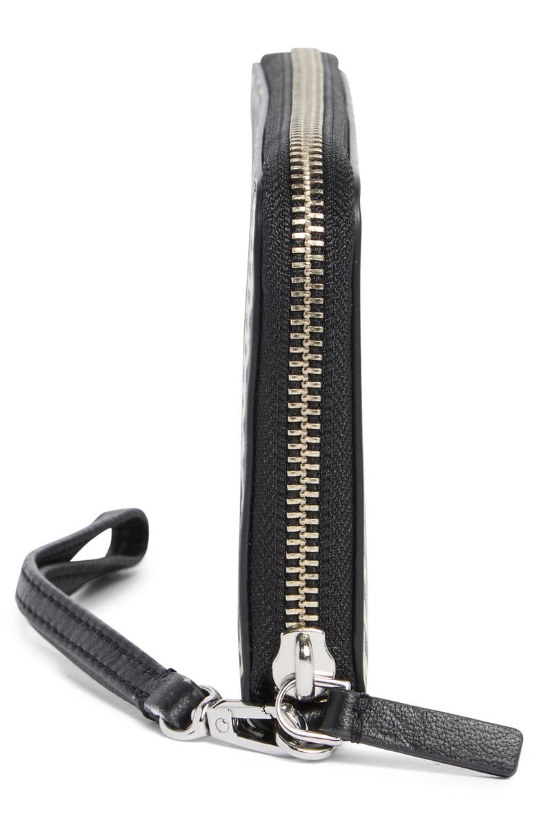 Marc Jacobs The Continental Leather Wristlet, Alternate, color, Black/White