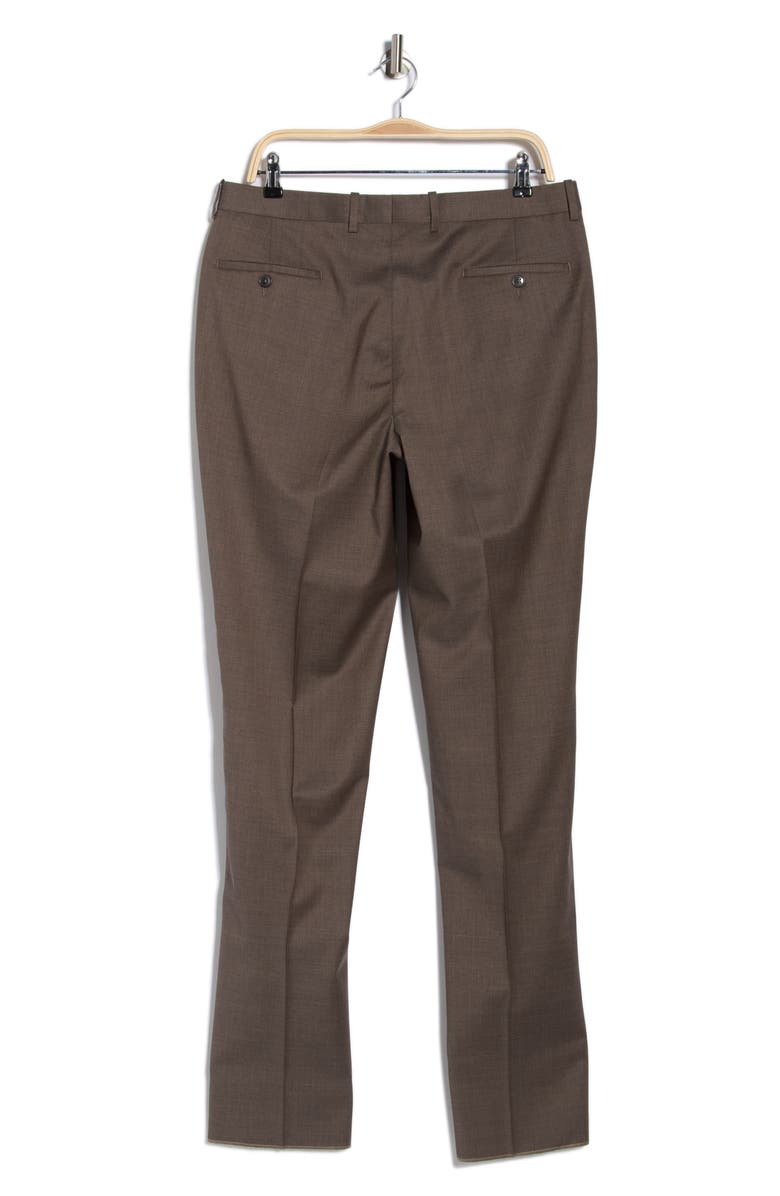 Peter Millar Performance Flat Front Trousers, Alternate, color, Brown