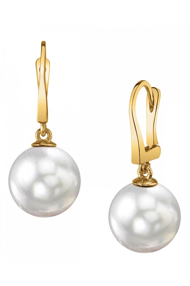 South Sea Pearl Classic Elegance Earrings, Main, color, Yellow Gold