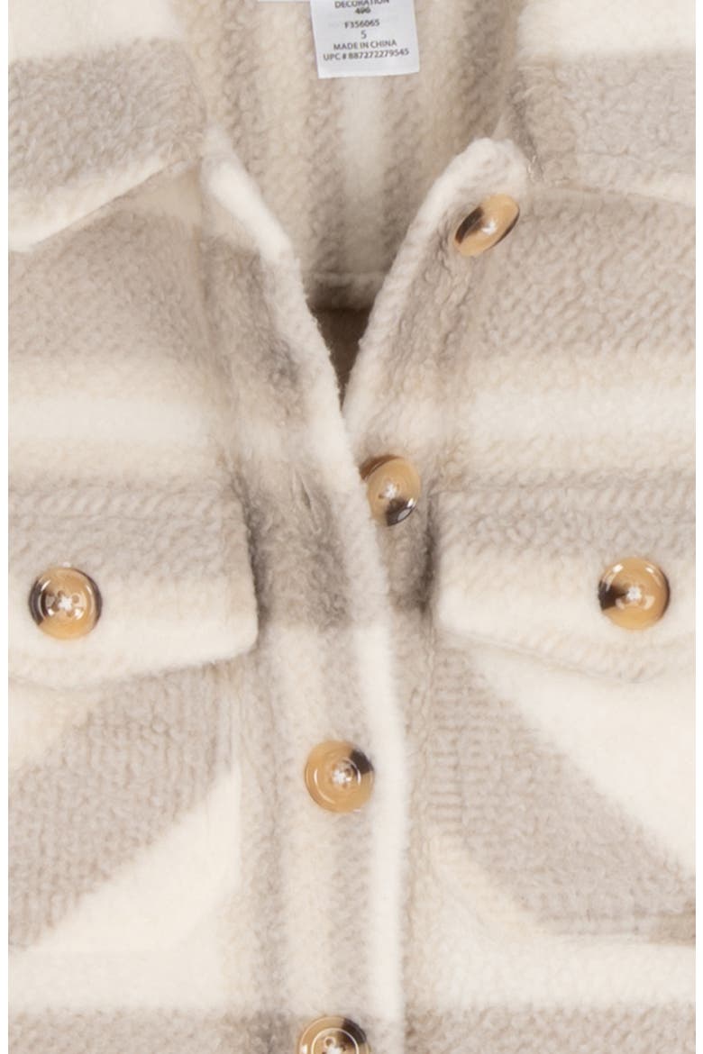 Kids' Plaid Fleece Shacket, T-Shirt & Flared Leggings Set, Alternate, color, BEIGE