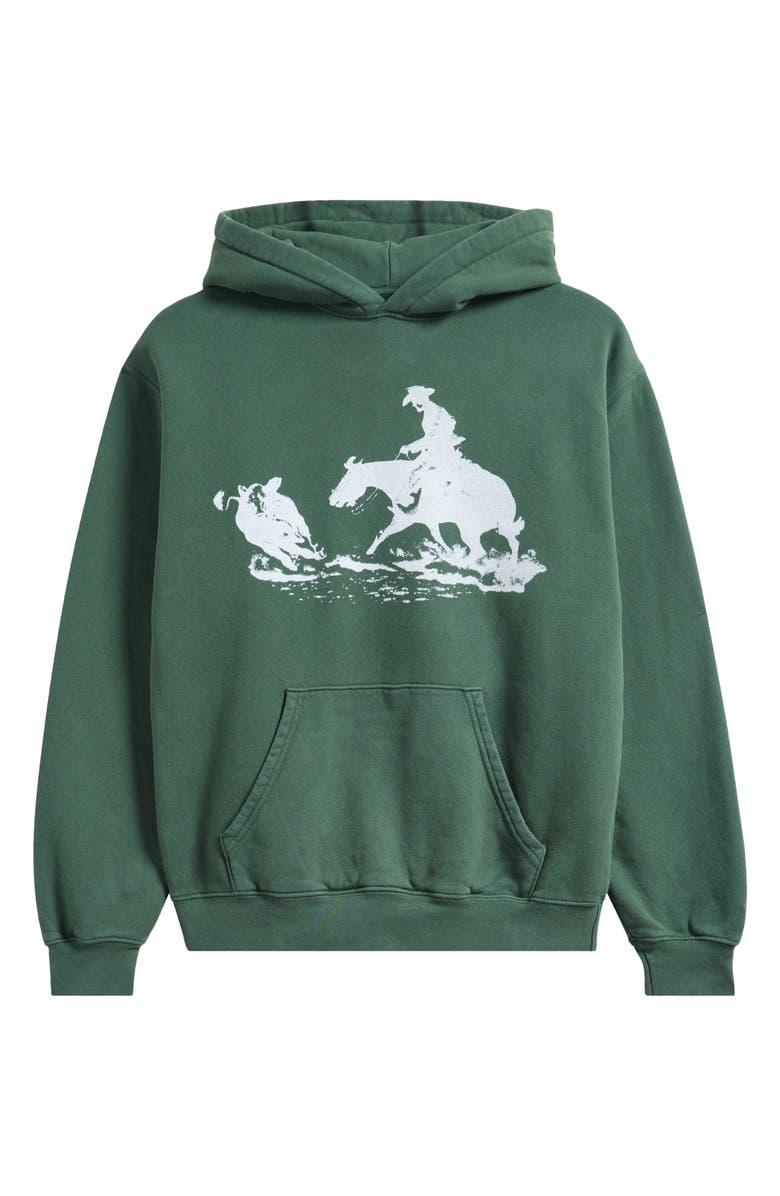 ONE OF THESE DAYS Driftin' Back Graphic Hoodie, Alternate, color, Hard Washed Forest Green