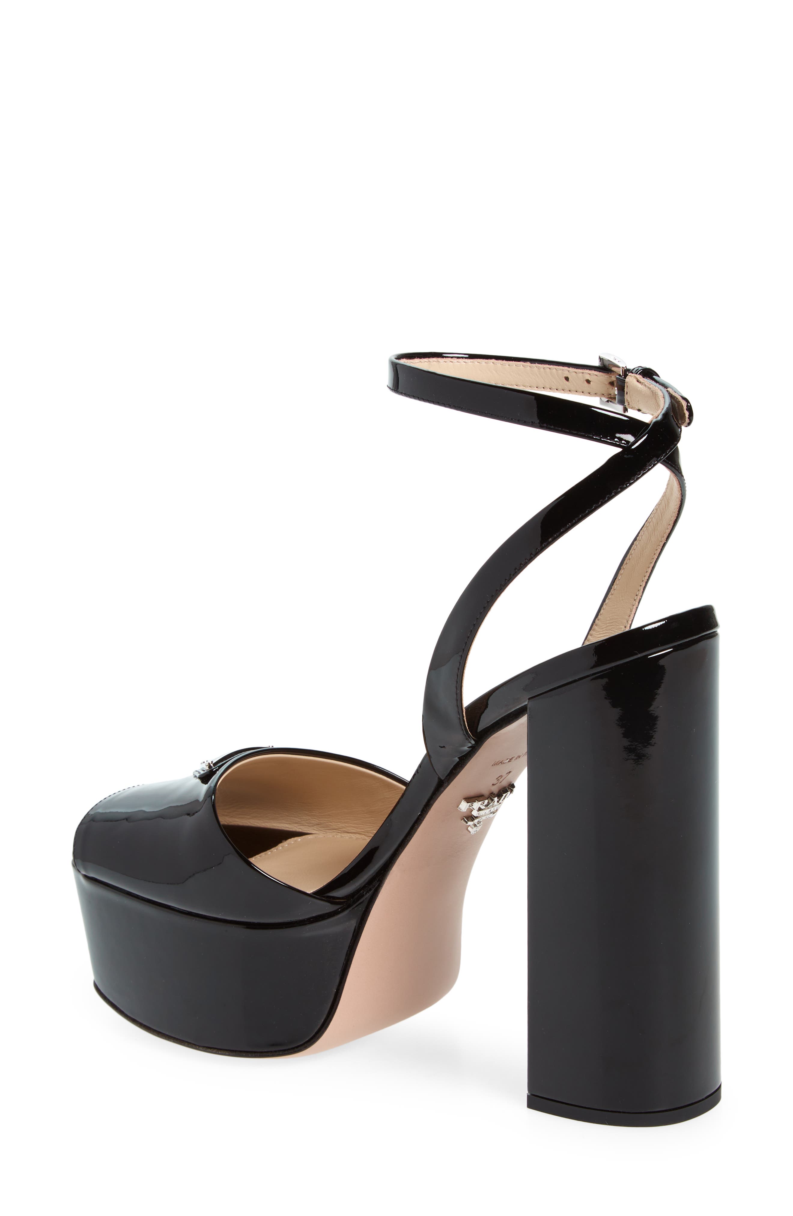 Prada Patent Platform Sandal, Alternate, color, 