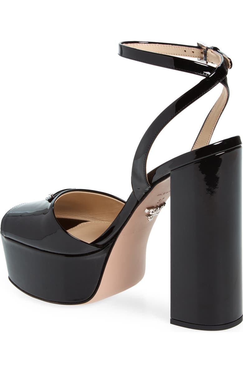 Prada Patent Platform Sandal, Alternate, color,