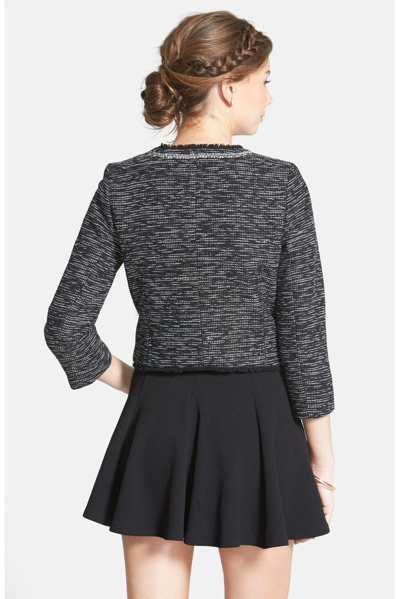 Fringe Trim Jacket, Alternate, color, BLACK