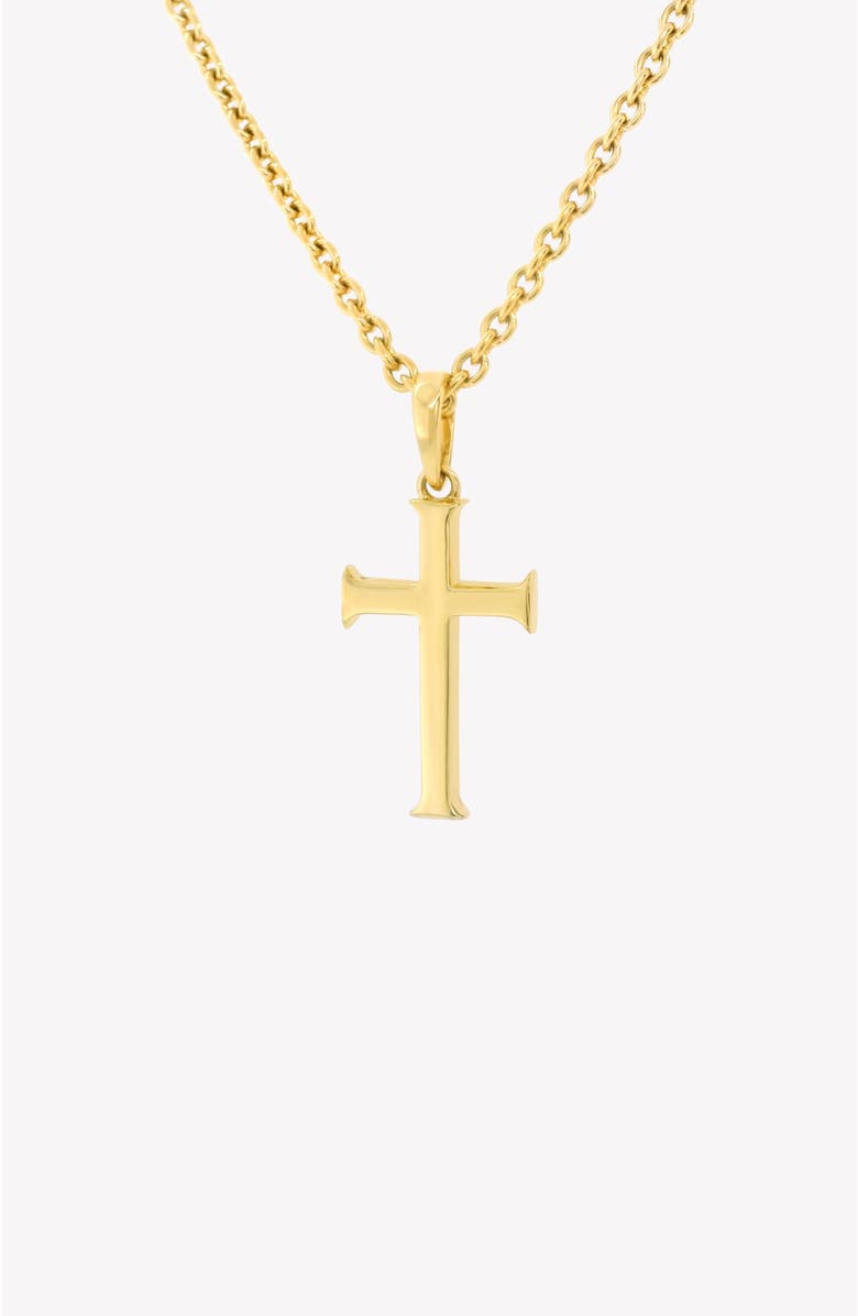 Rizen Jewelry Large Cross Pendant Necklace, Main, color, 18K Gold Plated