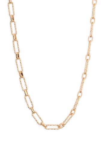 Nordstrom Rack Textured Paperclip Chain Necklace In Gold