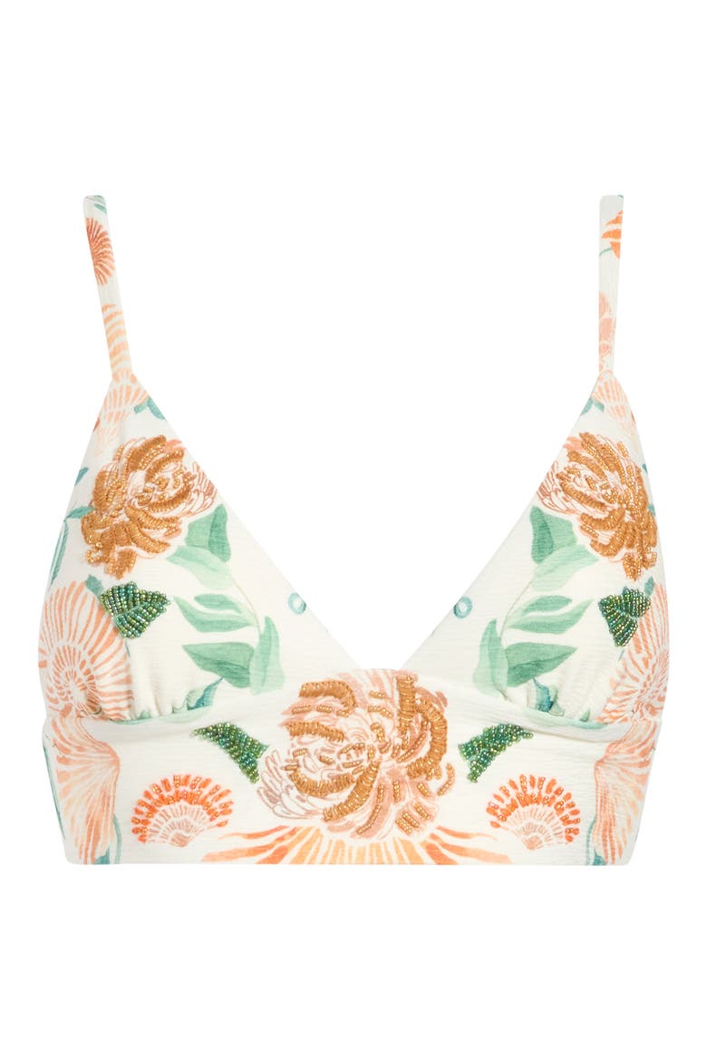 Banded Triangle Bikini Top, Alternate, color, WHITE MULTI