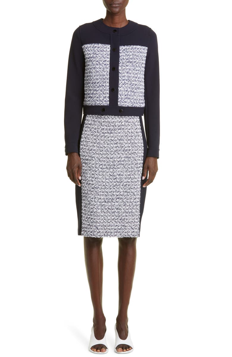 ST. JOHN Mixed Media Crop Jacket, Alternate, color, 