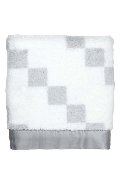 Shop Little Giraffe Stairway Luxe Strand Faux Fur Blanket In Silver