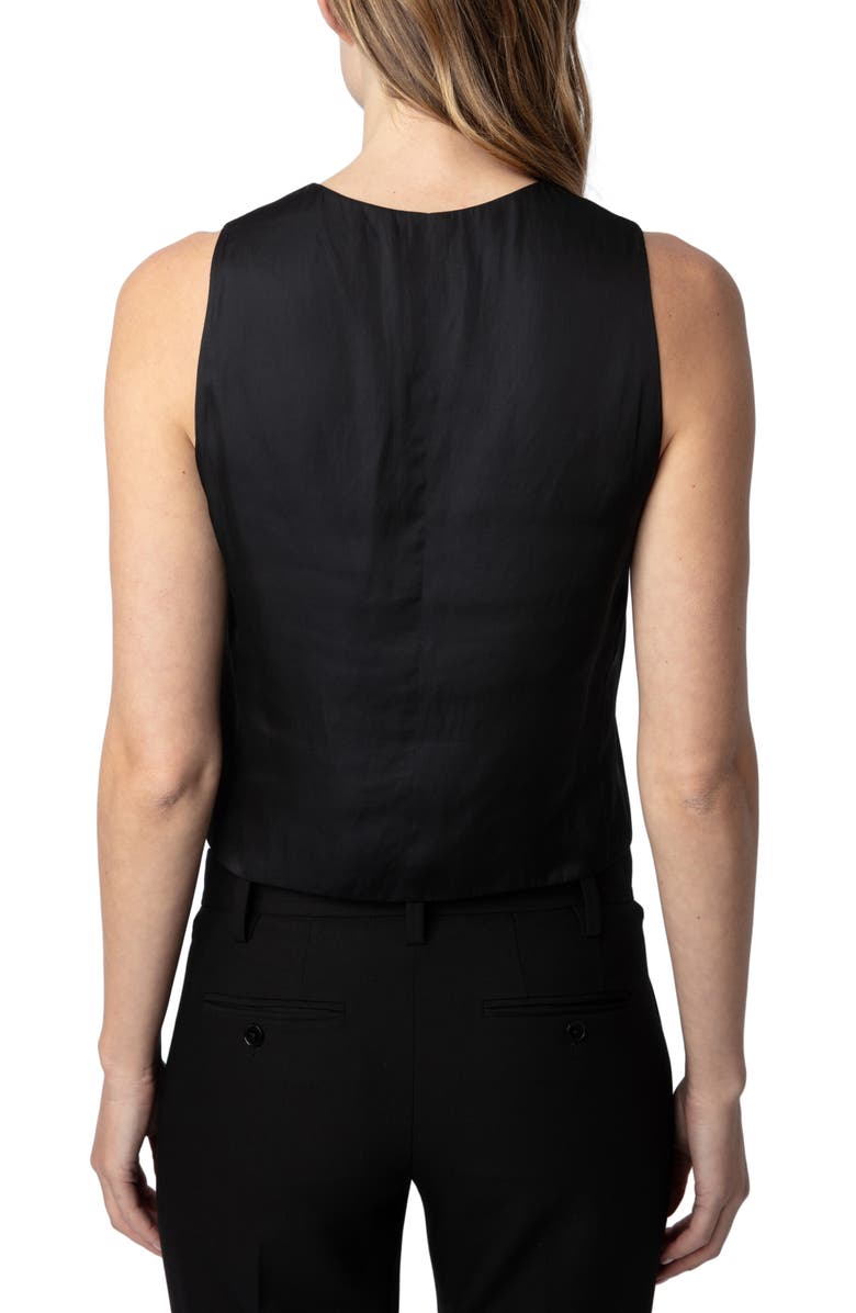 Zadig & Voltaire Emaux Sleeveless Satin Top, Alternate, color,
