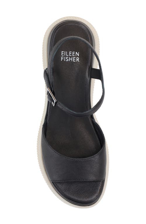 Eileen Fisher Ario Sporty Leather Wedge Sandals