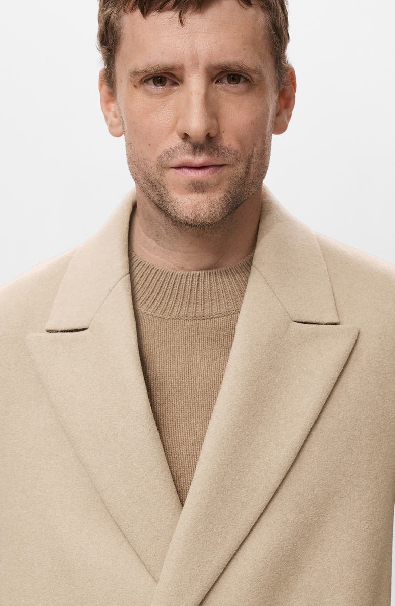 MANGO Long Double Breasted Wool Blend Coat, Alternate, color, 