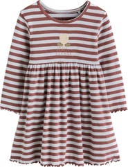 NEXT Kids' Stripe Rib Stretch Cotton Jersey Dress