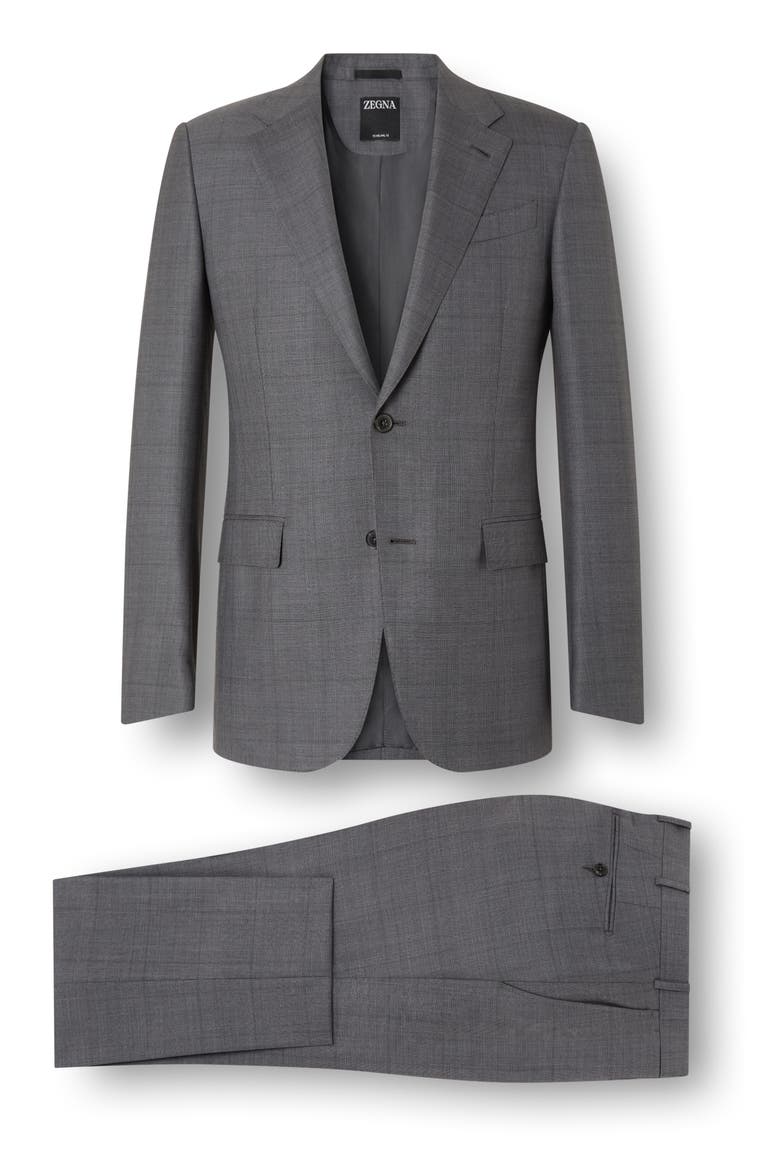 Check 15Milmil15 Wool Suit, Main, color, GREY