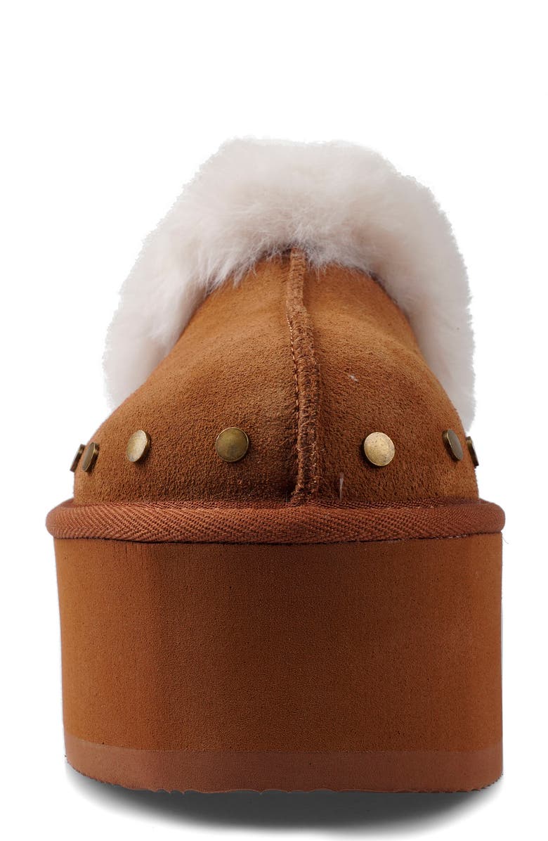 Candie's Sutton Faux Fur Platform Clog, Alternate, color, Tan Suede