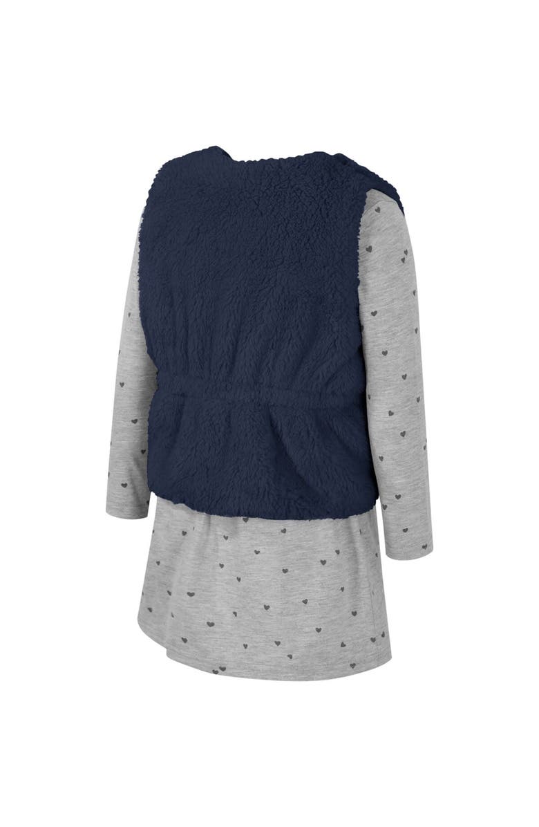 COLOSSEUM Girls Toddler Colosseum Navy Michigan Wolverines Meowing Vest & Dress Set, Alternate, color, 
