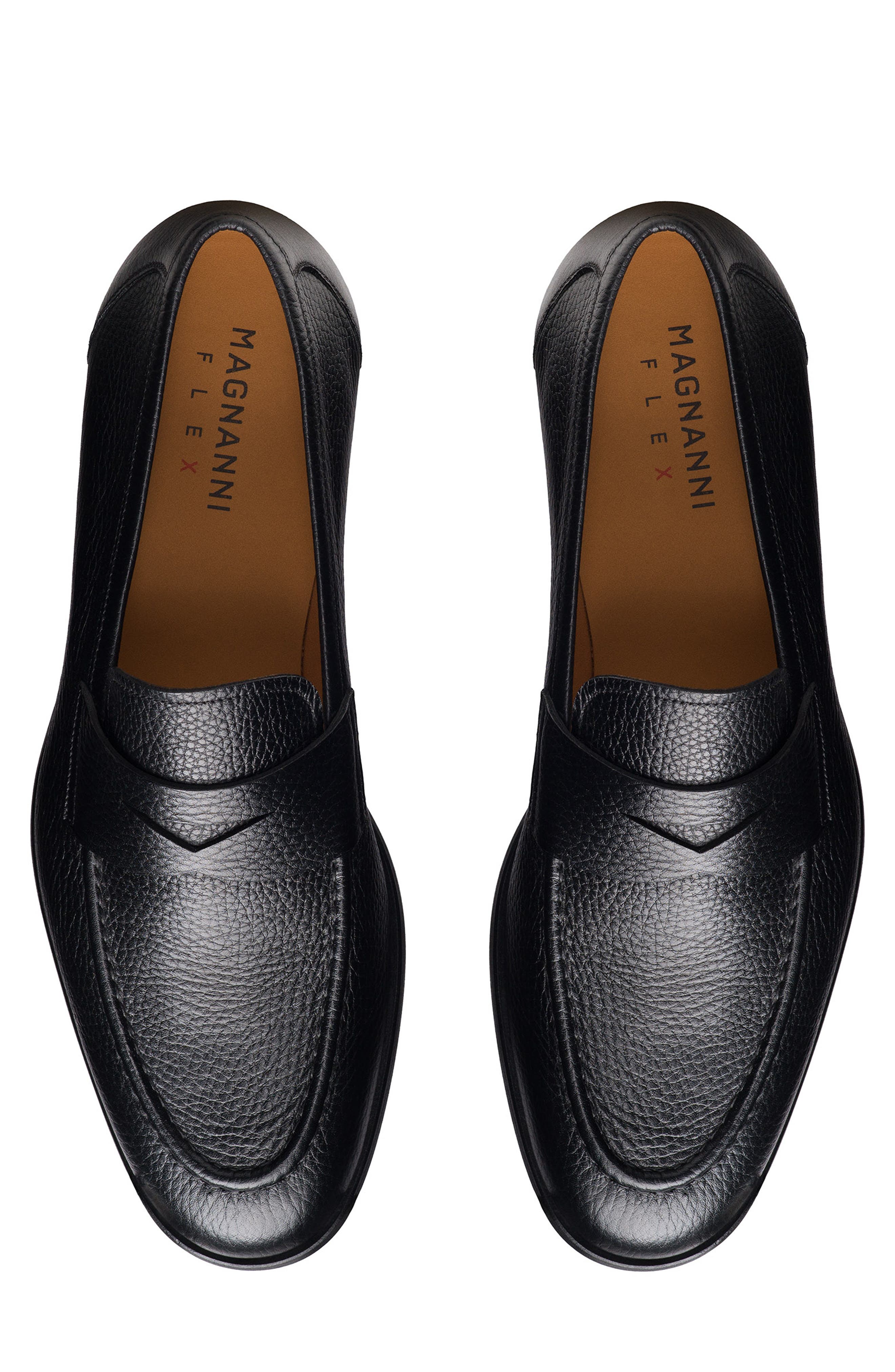 Magnanni Magico Penny Loafer, Alternate, color, Black Pebbled