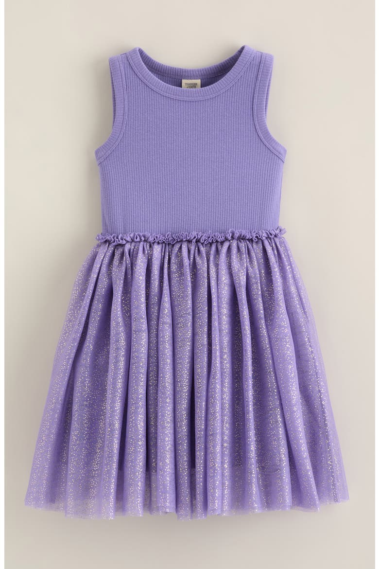Kids' Mixed Media Tutu Dress, Main, color, PURPLE ASTER