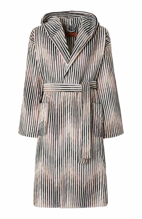 Missoni Home Arpeggio Bathrobe In Slub Cotton Terry in Brown  product