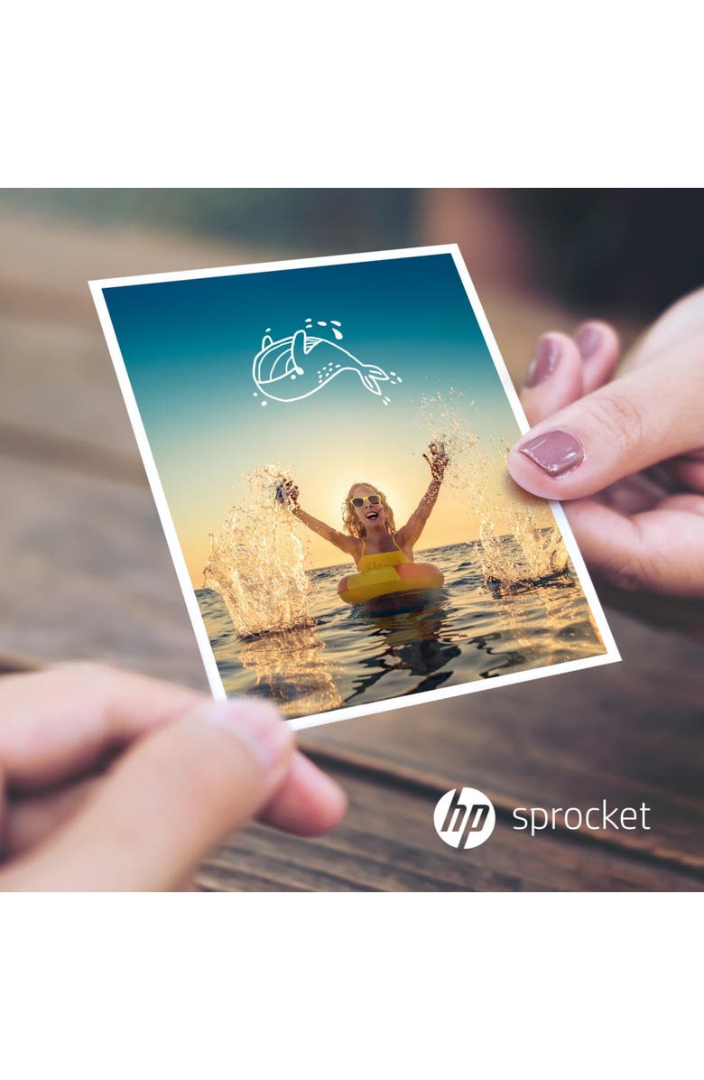 HP Sprocket 3.5x4.25" Zink Sticky-backed Photo Paper (20 Pack) for the HP Sprocket 3x4 Photo Printer, Alternate, color, 20-Pack