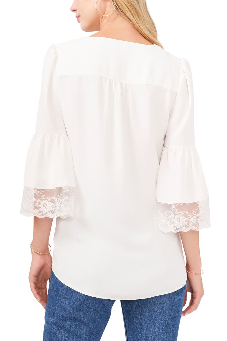 Tiered Lace Ruffle Sleeve Top, Alternate, color, NEW IVORY