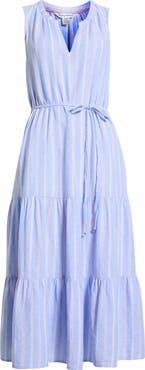 Tommy Bahama Sea Salt Bay Stripe Linen Blend Midi Dress