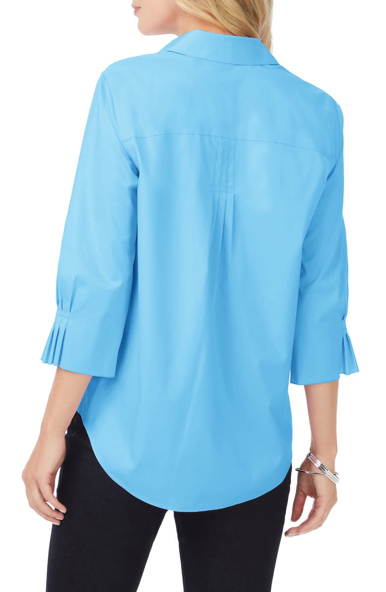 Foxcroft Paulie Button-Up Shirt, Alternate, color, Baltic Blu