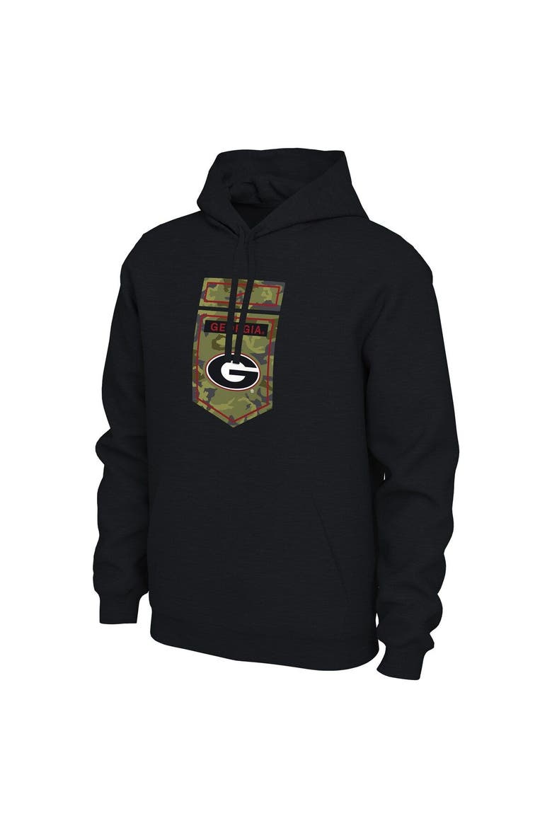 Men's Nike Black Georgia Bulldogs Veterans Camo Pullover Hoodie, Alternate, color, Black