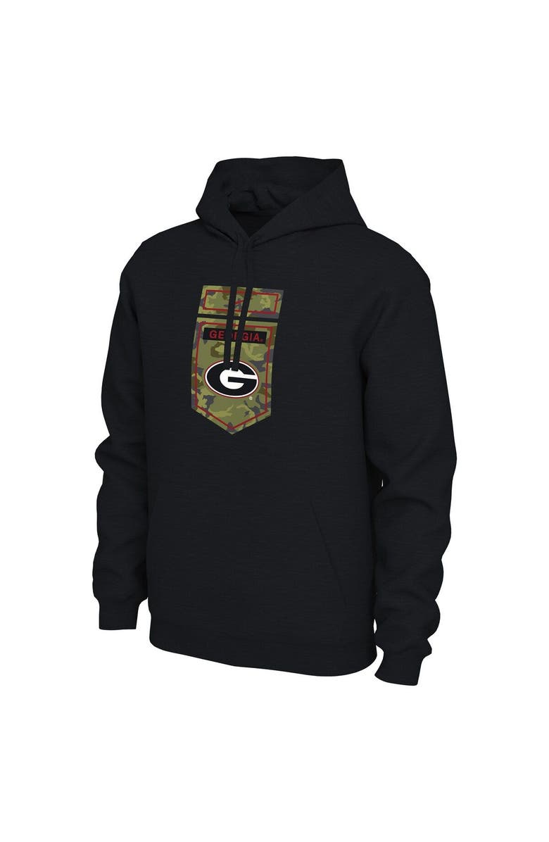 Nike Men's Nike Black Georgia Bulldogs Veterans Camo Pullover Hoodie, Alternate, color, Black