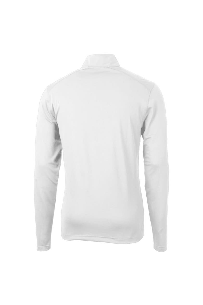 Men's Cutter & Buck  White Ivy League DryTec Virtue Eco Pique Recycled Quarter-Zip Pullover, Alternate, color, White