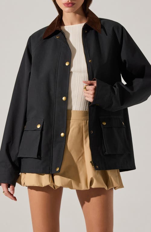 Astr The Label Rylan Corduroy Collar Jacket In Blue