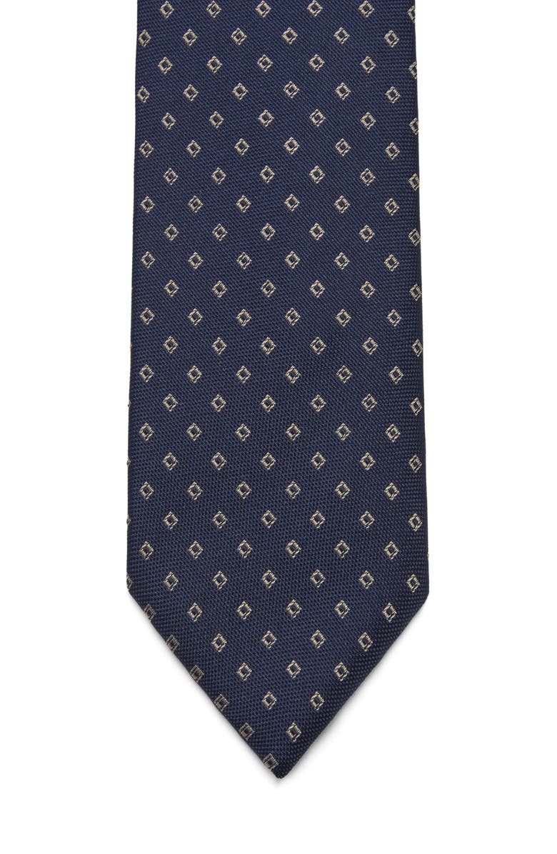MANGO Geometric Medallion Silk Blend Tie, Alternate, color,