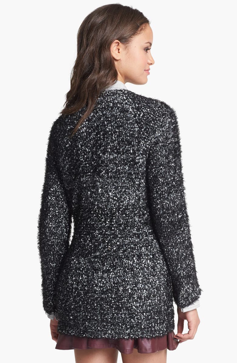 Love By Design Front Zip Eyelash Cardigan, Alternate, color, 