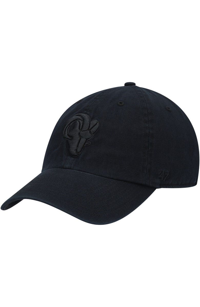 '47 Men's '47 Black Los Angeles Rams Team Tonal Clean Up Adjustable Hat, Main, color, 