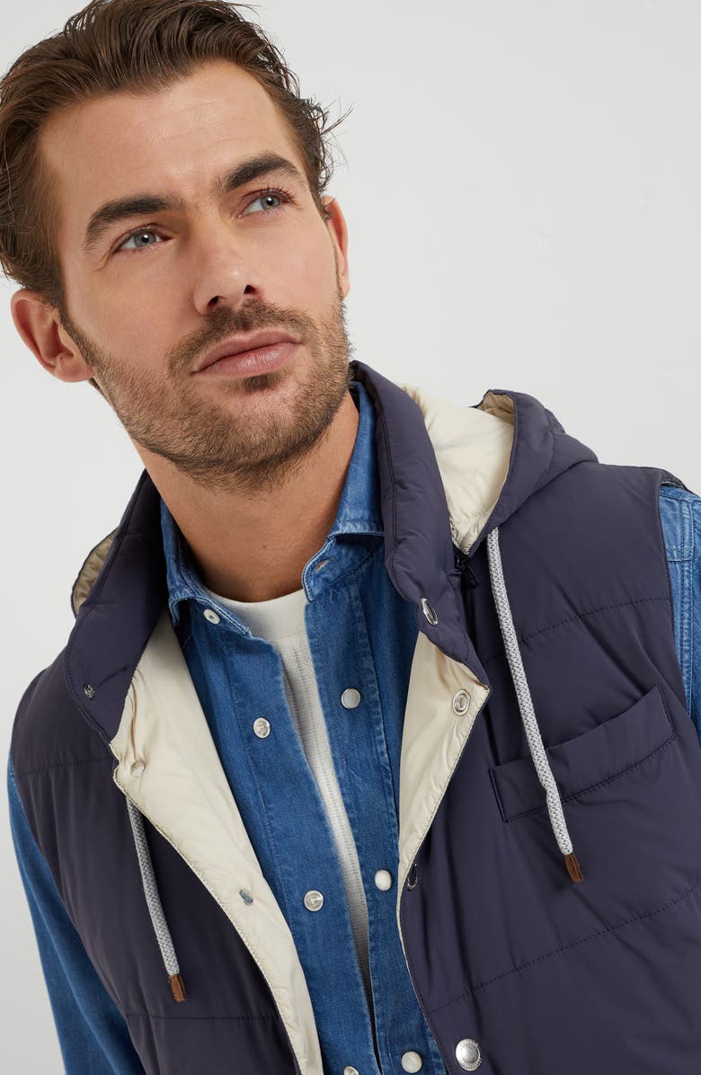 Brunello Cucinelli Nylon down vest, Alternate, color, 