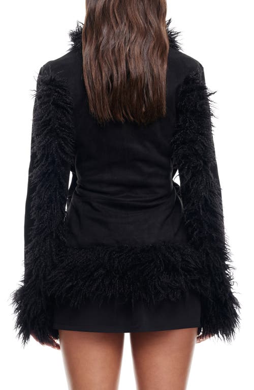 Lioness Oui Oui Coat With Faux Fur Trim In Ink