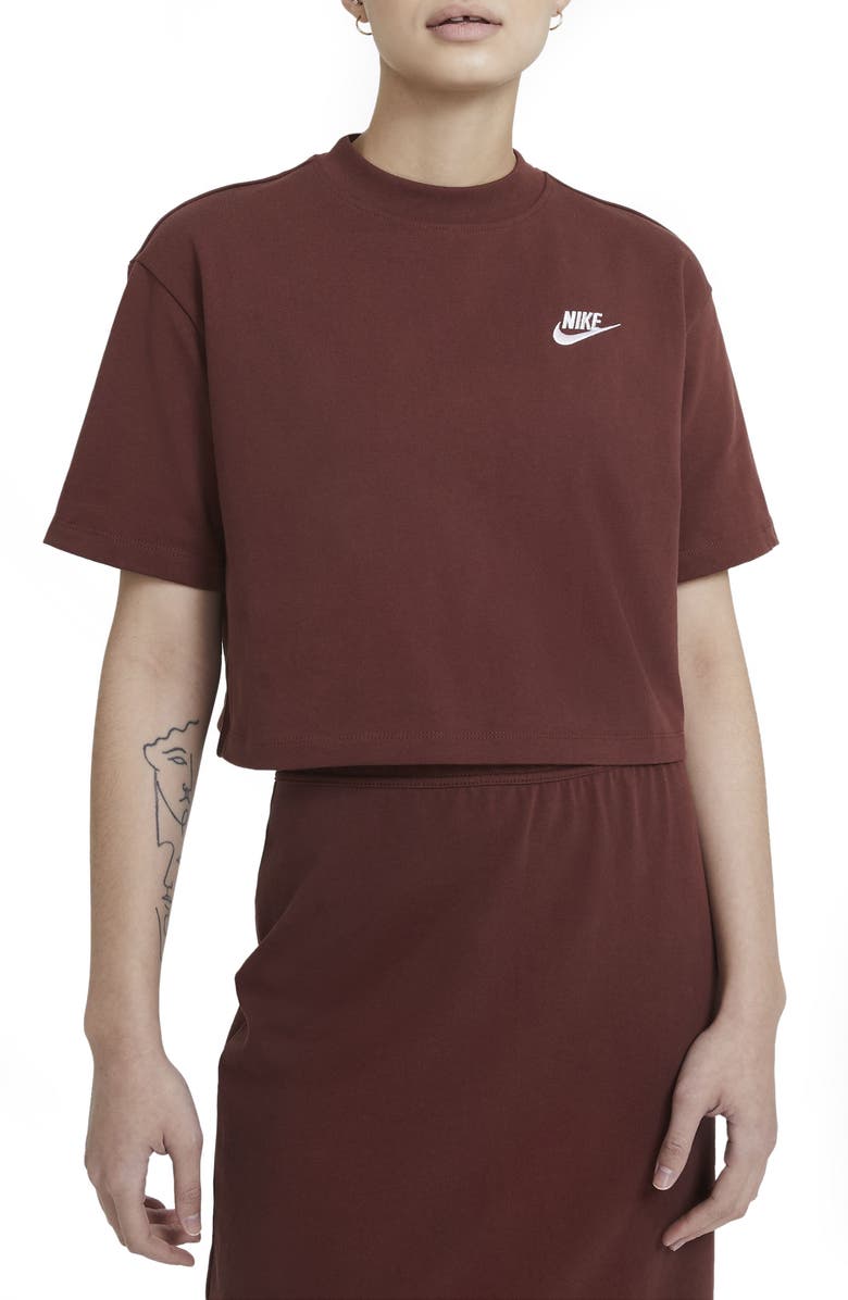 Nike Sportswear Short Sleeve Jersey Crop Top, Main, color,