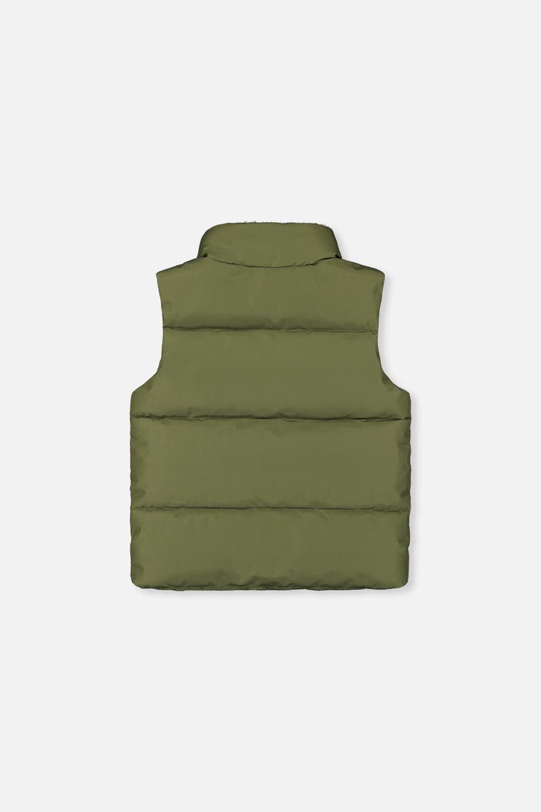 Sleeveless Quilted Fleece Pocket Mid-Season Vest, Alternate, color, Olive Green