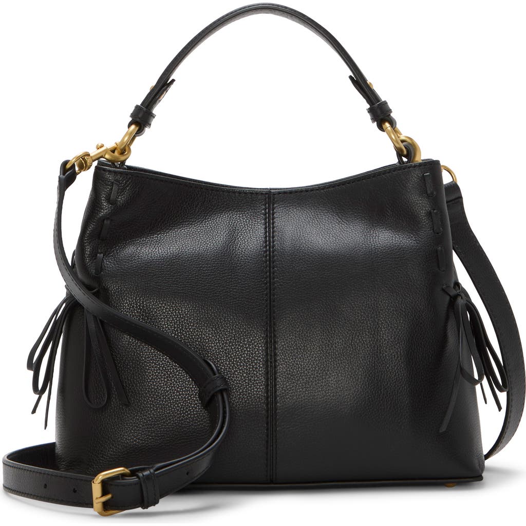 Vince Camuto Sabra Bow Leather Satchel In Black