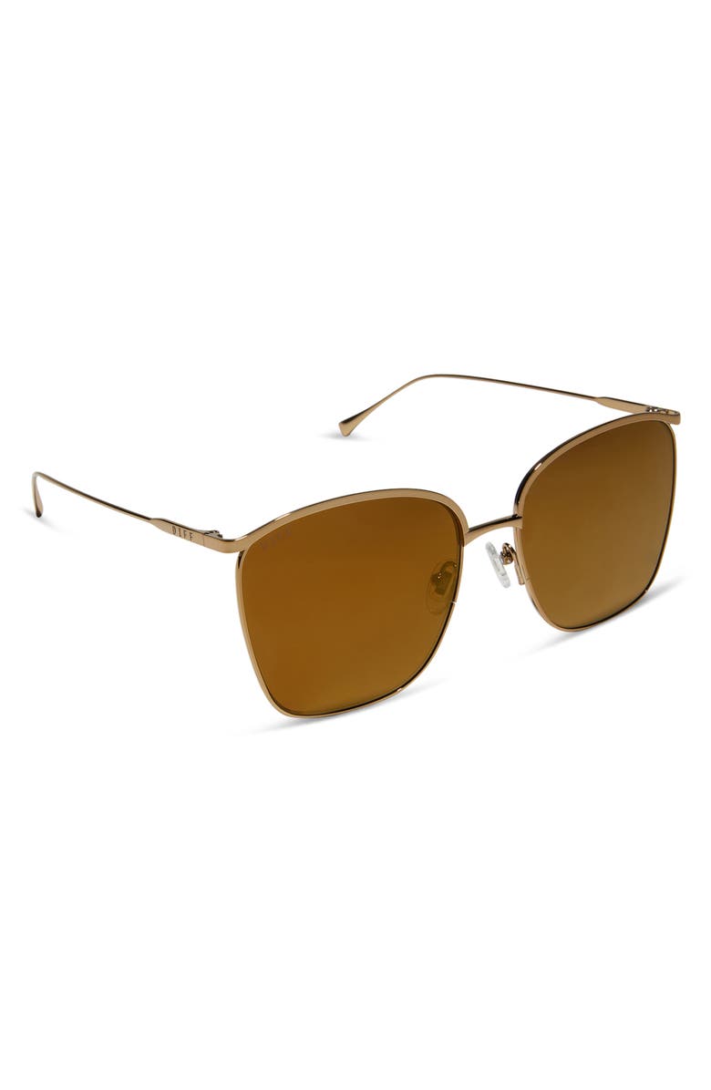 DIFF Vittoria 60mm Square Sunglasses, Alternate, color, Copper Brown