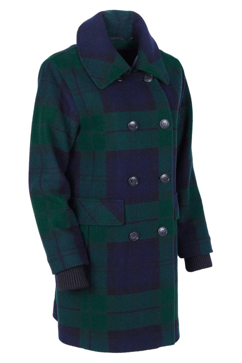 Forest Park Double Breasted Wool Blend Coat, Alternate, color, BLACK WATCH