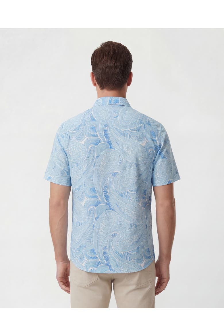 Marakesh Paisley Mens Short Sleeve Shirt, Alternate, color, Marakesh Paisley Teal