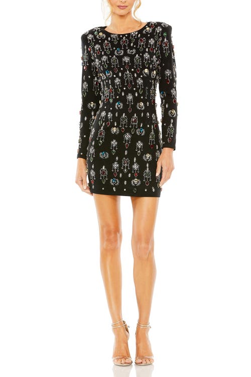 MAC DUGGAL MAC DUGGAL JEWEL EMBELLISHED VELVET MINI DRESS