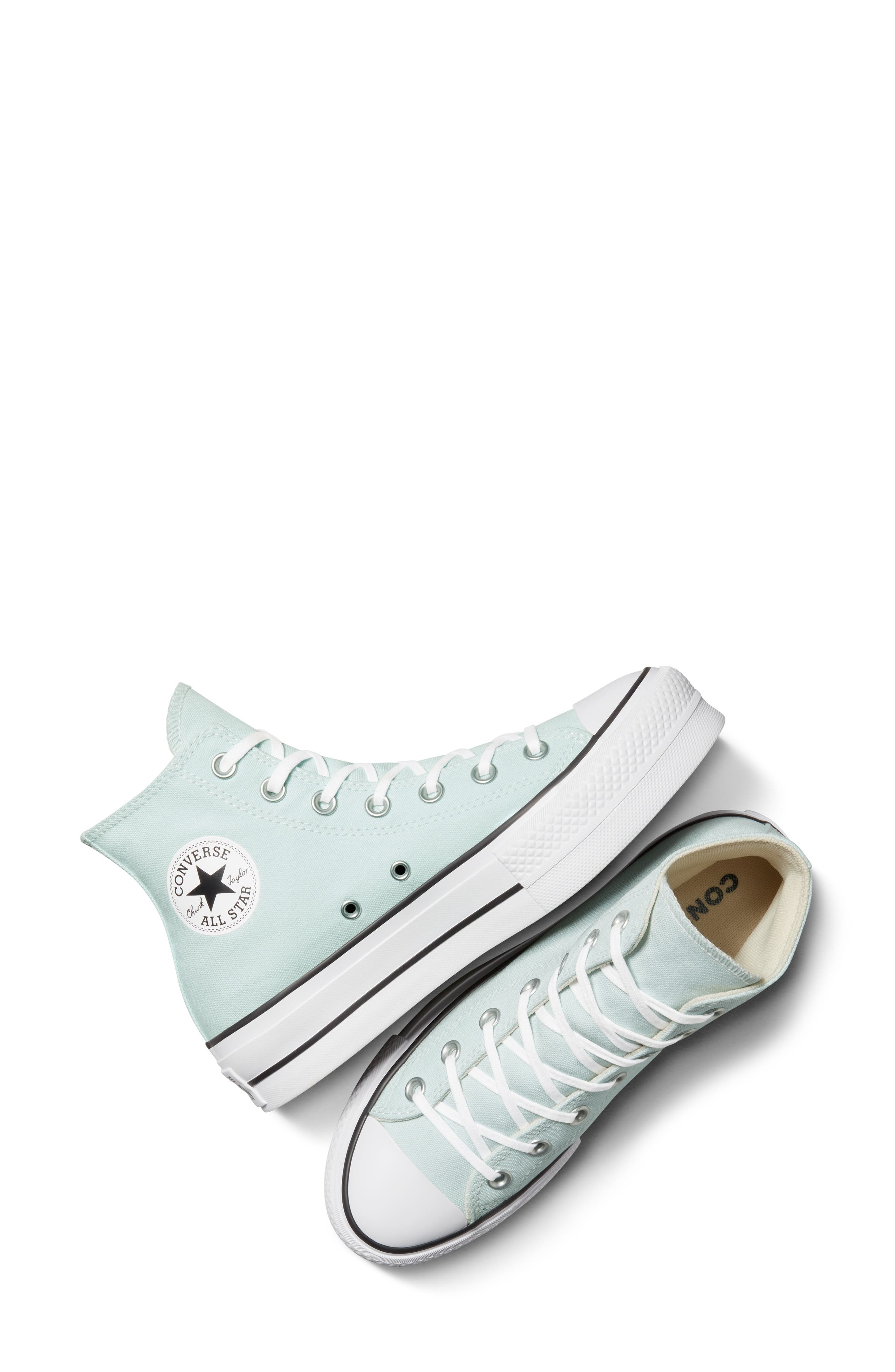 Chuck Taylor® All Star® Lift High Top Platform Sneaker, Alternate, color, CHANCE OF RAIN/ WHITE/ BLACK