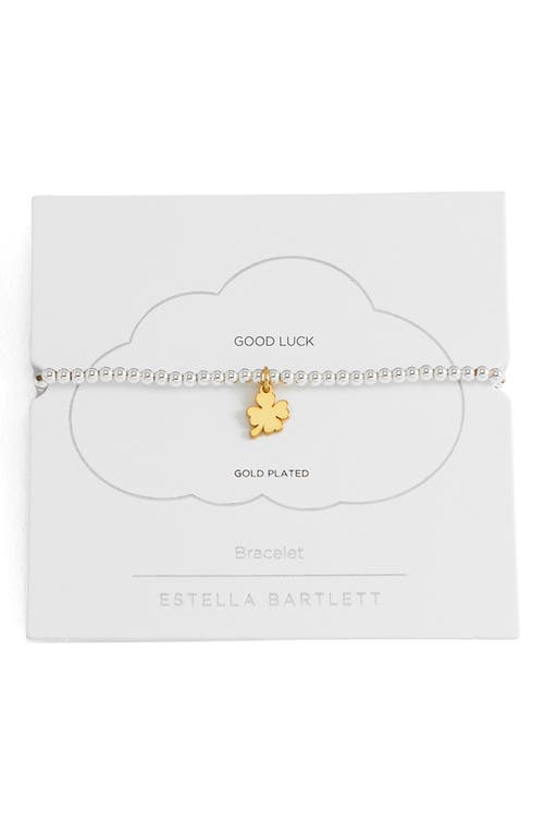 Estella Bartlett Sienna Clover Beaded Stretch Bracelet In Metallic
