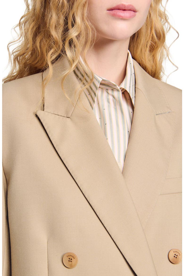 Double-breasted suit jacket, Alternate, color, Sand