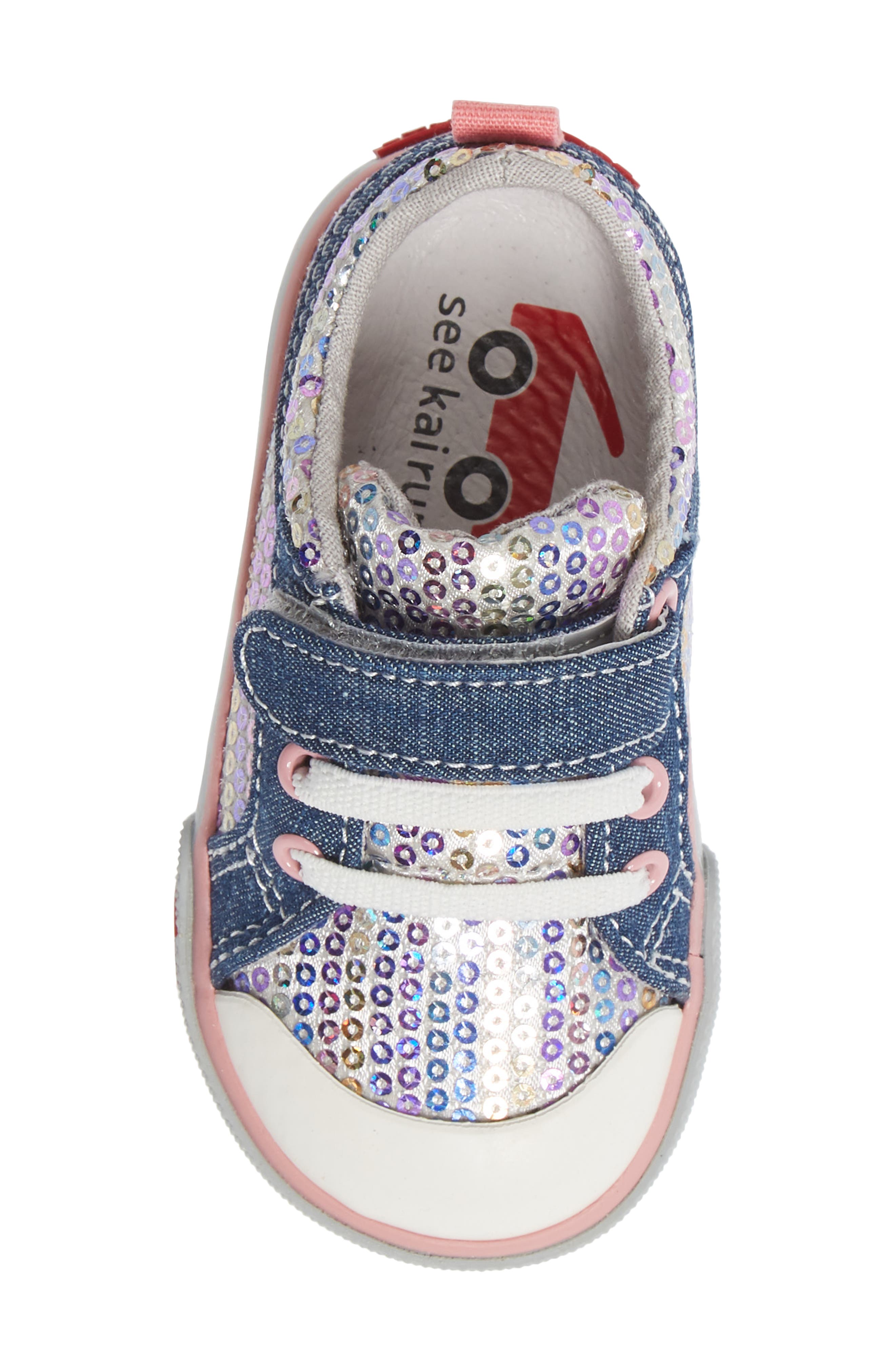 Kristin Sneaker, Alternate, color, CHAMBRAY/ SEQUINS