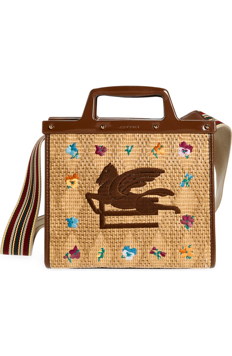 Etro Medium Love Trotter Straw Shopper, Main, color,