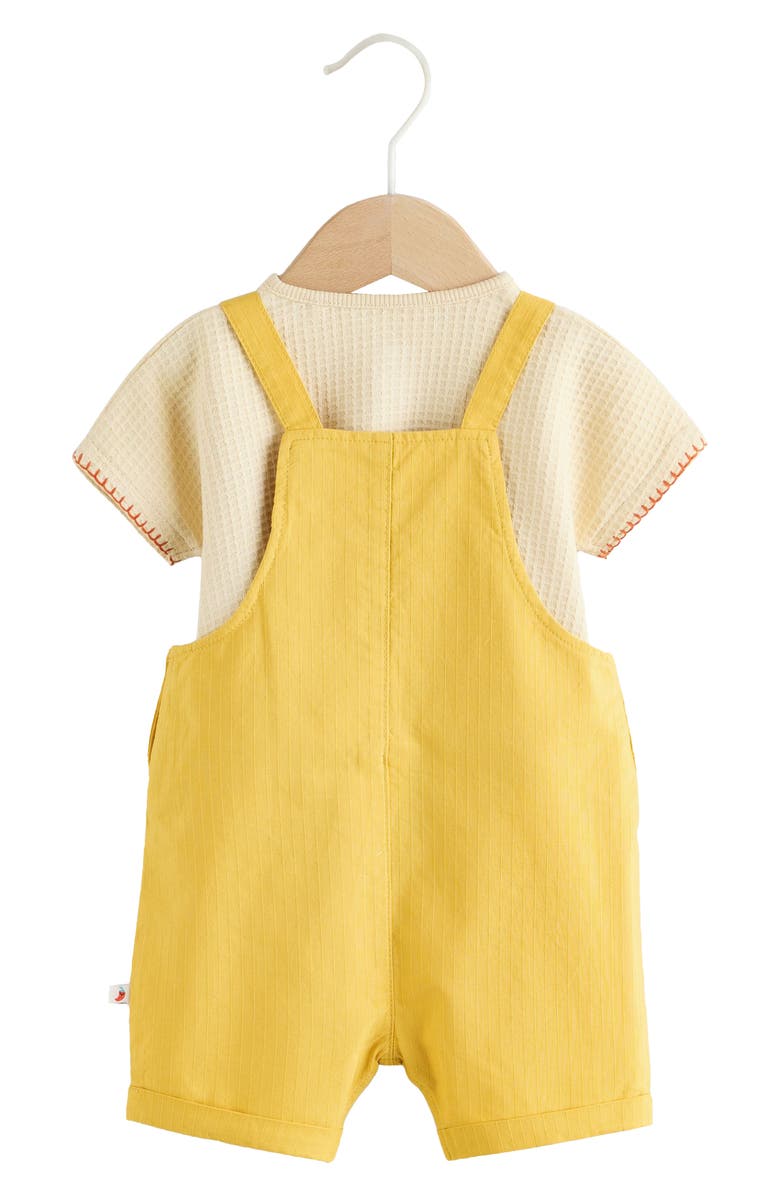 NEXT Embroidered Romper & Henley T-Shirt Set, Alternate, color, Yellow