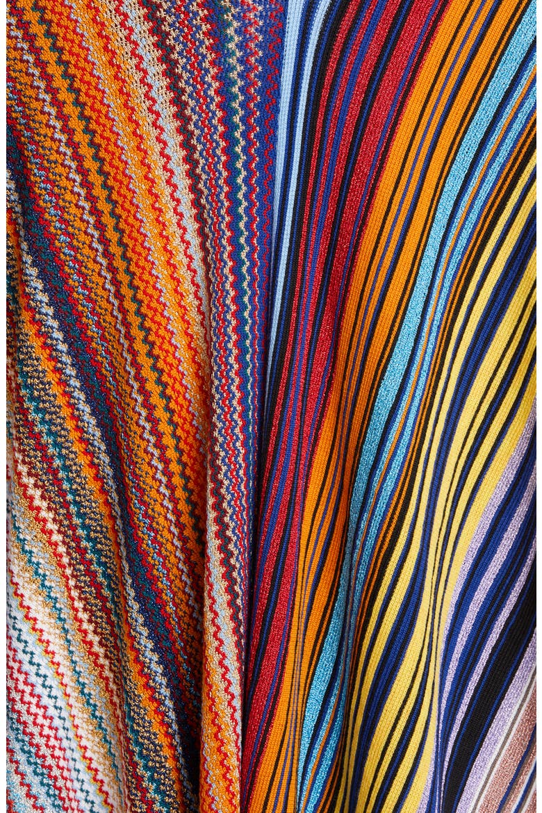 Metallic Stripe Wool Blend Poncho, Alternate, color, MULTI PURPLE/ ORANGE
